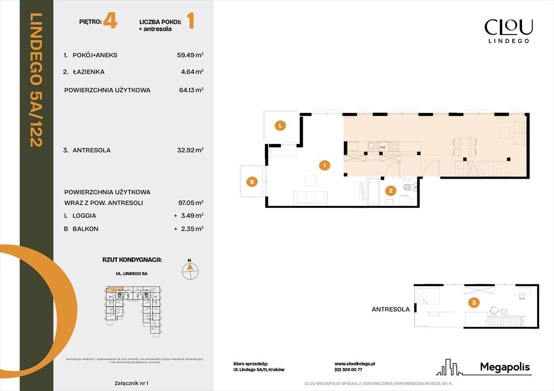 Nowe mieszkanie trzypokojowe Clou Lindego Kraków, Lindego 5a  64m2 Foto 1