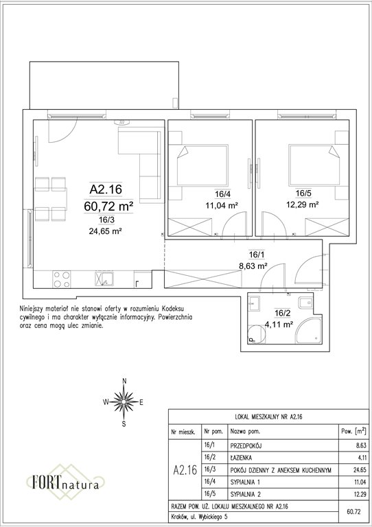 Nowe mieszkanie trzypokojowe FORT NATURA Kraków, Krowodrza, Wybickiego 5  61m2 Foto 1