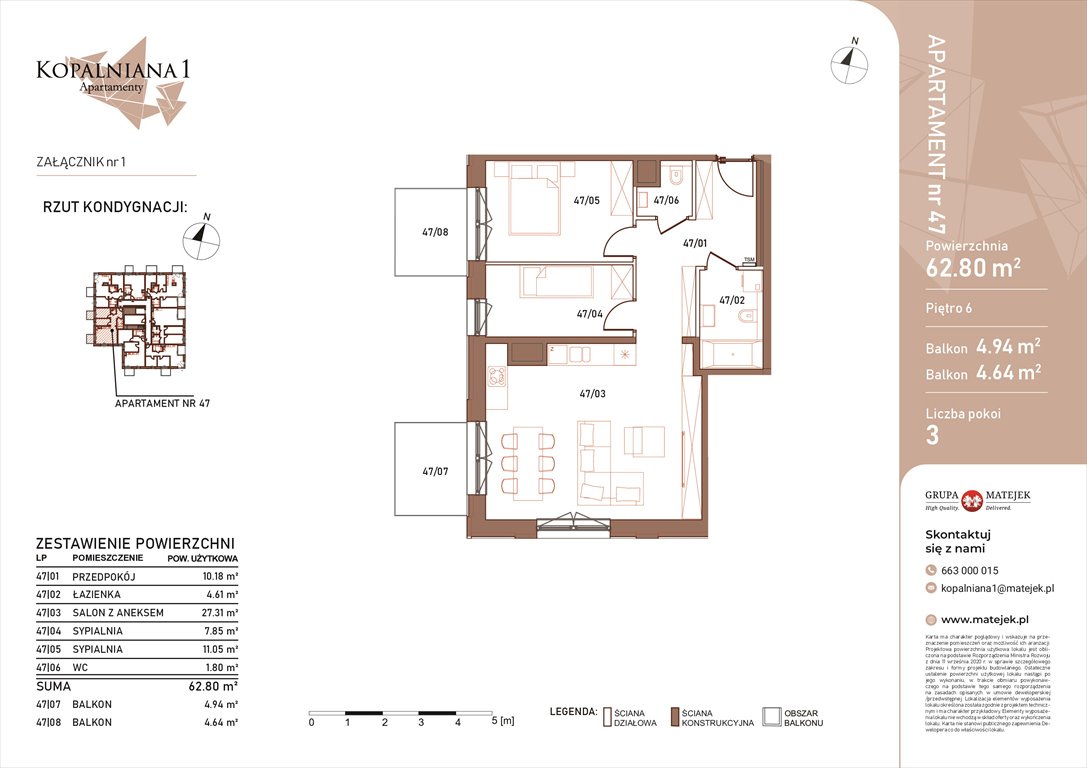 Nowe mieszkanie trzypokojowe KOPALNIANA 1 Katowice, Bogucice, Kopalniana 1  63m2 Foto 1