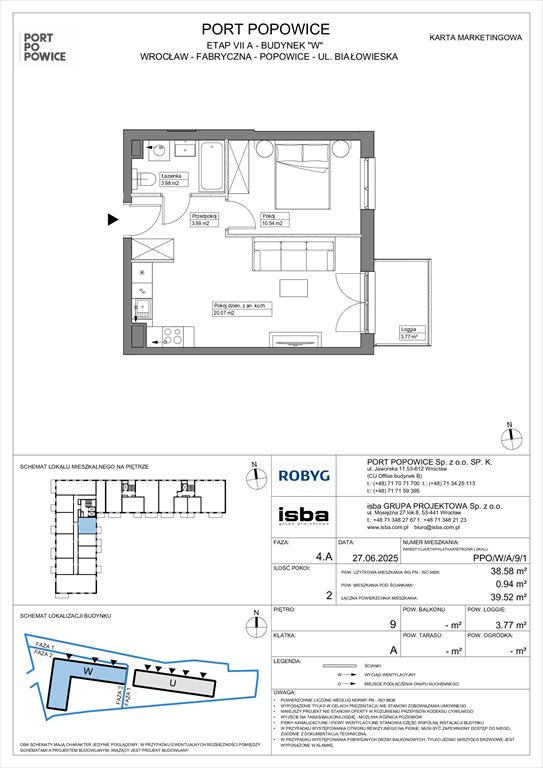 Nowe mieszkanie dwupokojowe Port Popowice Wrocław, Fabryczna, Białowieska 91a  39m2 Foto 1