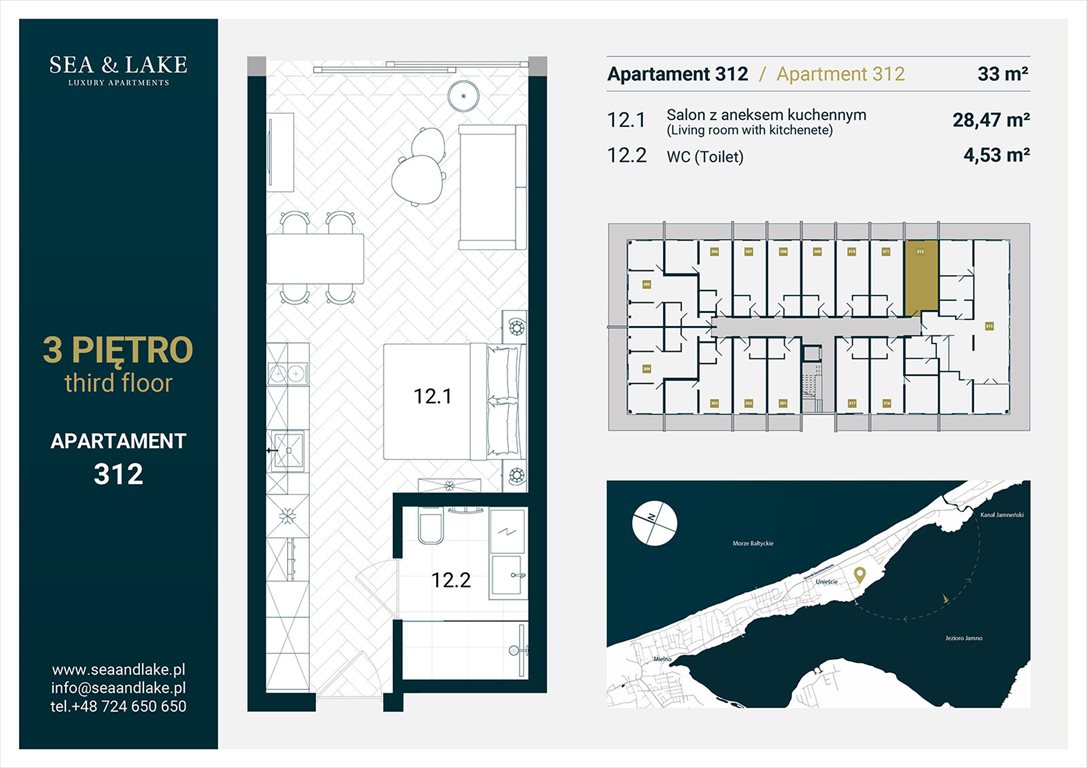 Nowa kawalerka Sea & Lake Apartamenty Mielno Molo Mielno, Unieście, Mielno Molo, Sosnowy Las 15  31m2 Foto 9