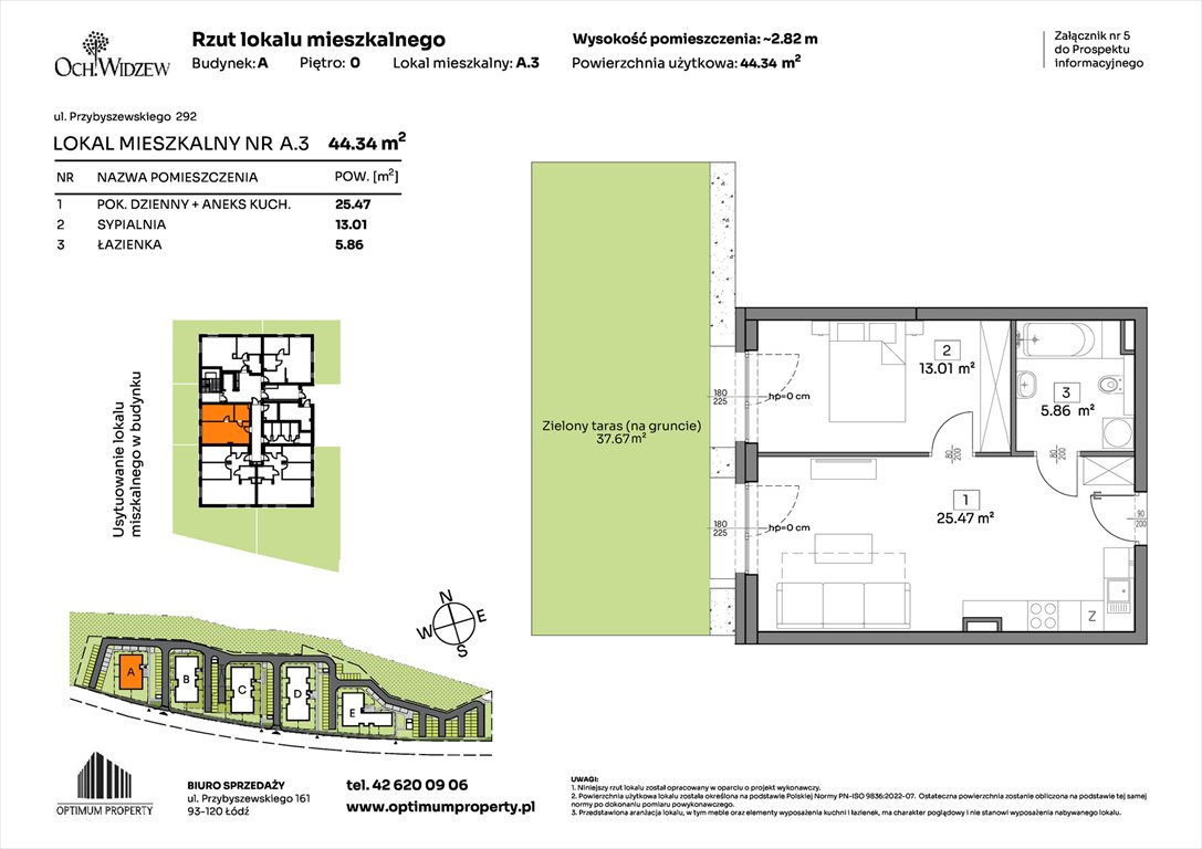 Nowe mieszkanie dwupokojowe OchWidzew Łódź, Widzew, Przybyszewskiego 292-300  44m2 Foto 1