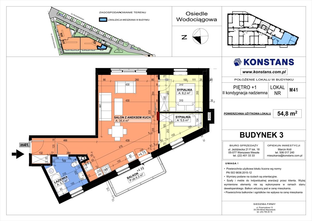 Nowe mieszkanie trzypokojowe WODOCIĄGOWA Etap VII Sulejówek, Wodociągowa 1, 1A, 1B  55m2 Foto 1