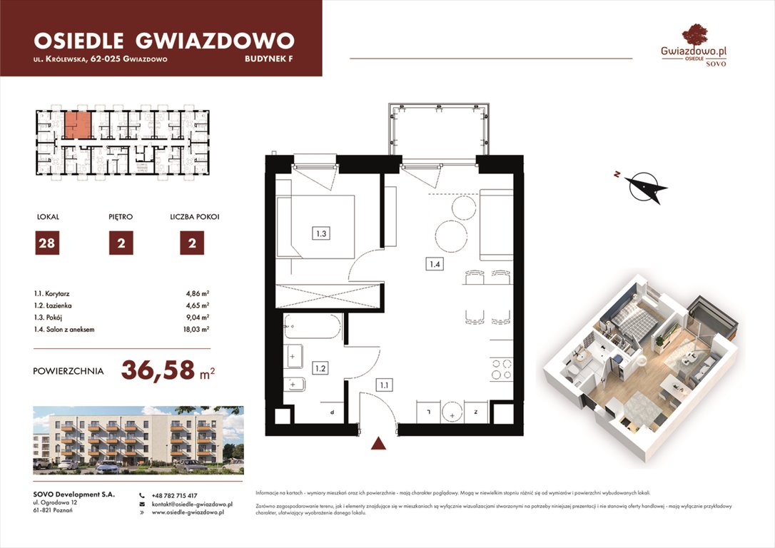 Nowe mieszkanie dwupokojowe Osiedle Gwiazdowo Gwiazdowo, Mikołaja Kopernika 4  37m2 Foto 1