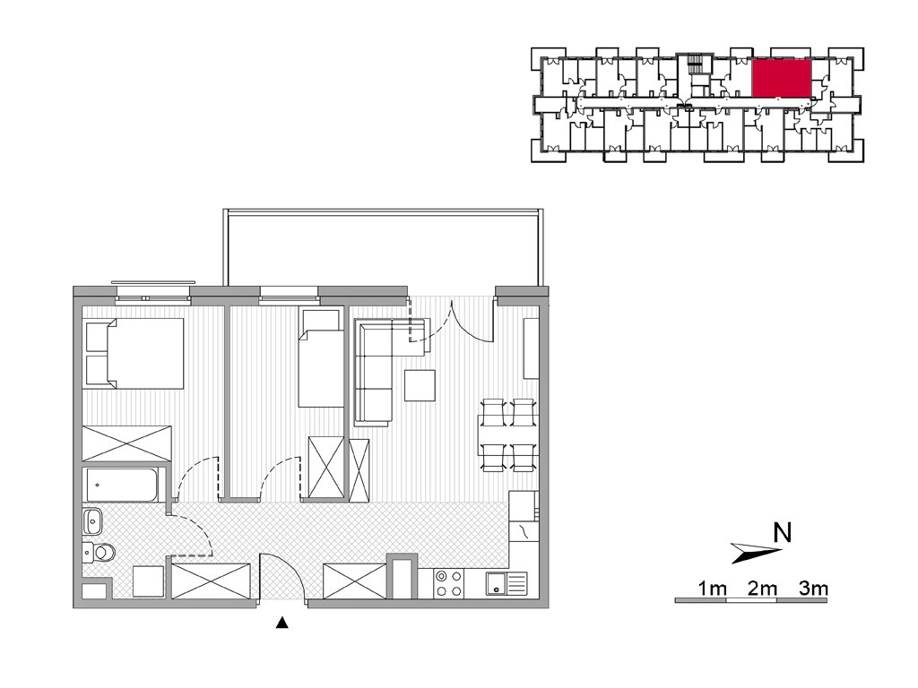 Nowe mieszkanie trzypokojowe ul. Powstańców/os. Piastów bud F Kraków, Mistrzejowice, Os. Piastów 77  49m2 Foto 1