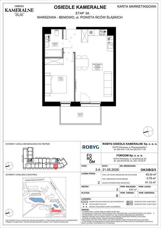 Nowe mieszkanie dwupokojowe Osiedle Kameralne etap 7 Warszawa, Powstańców Śląskich  40m2 Foto 1