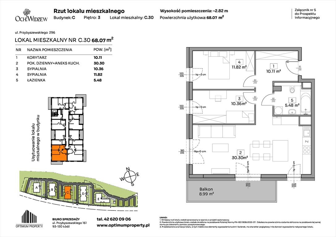 Nowe mieszkanie trzypokojowe OchWidzew Łódź, Widzew, Przybyszewskiego 292-300  68m2 Foto 1