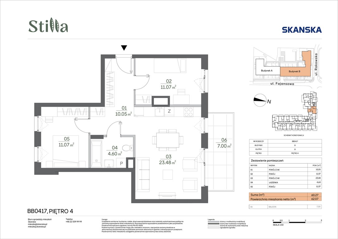 Nowe mieszkanie trzypokojowe Stilla Warszawa, Fajansowa 5  60m2 Foto 1