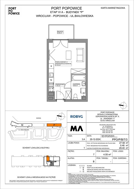 Nowa kawalerka Port Popowice Wrocław, Fabryczna, Białowieska 91a  28m2 Foto 1