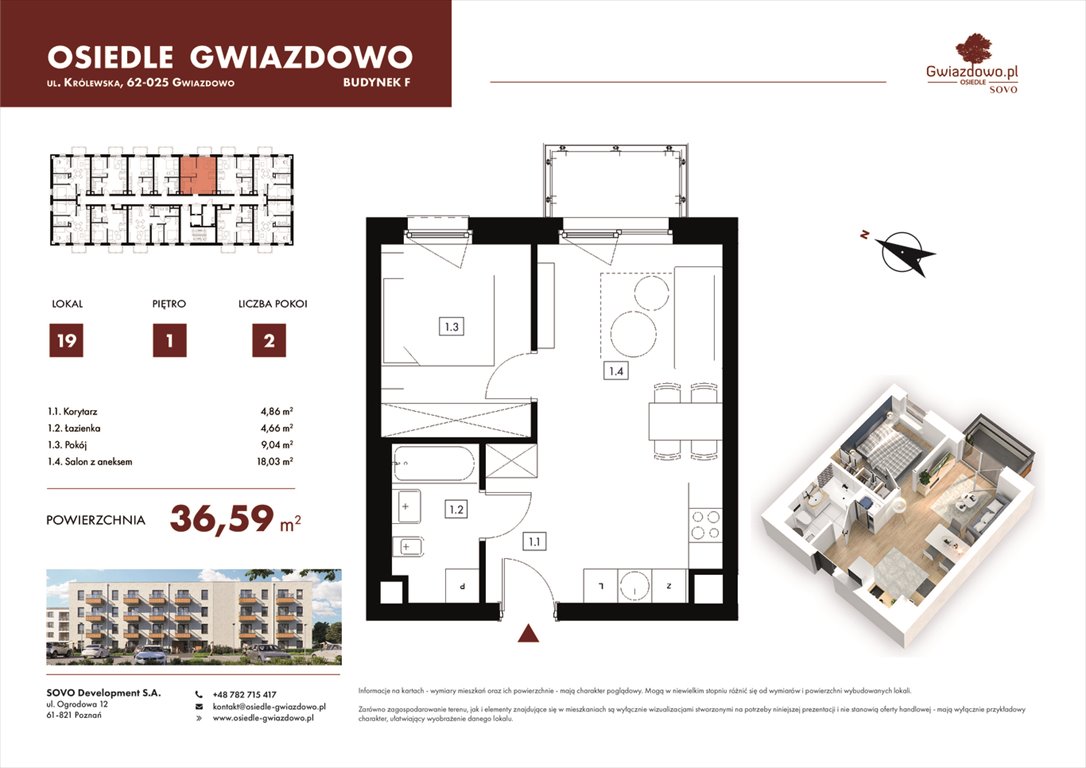 Nowe mieszkanie dwupokojowe Osiedle Gwiazdowo Gwiazdowo, Mikołaja Kopernika 4  37m2 Foto 1