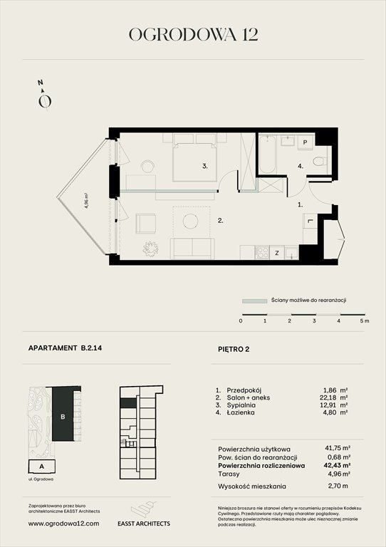 Nowe mieszkanie Apartamentowiec Ogrodowa 12 Poznań, Ogrodowa 12  42m2 Foto 1