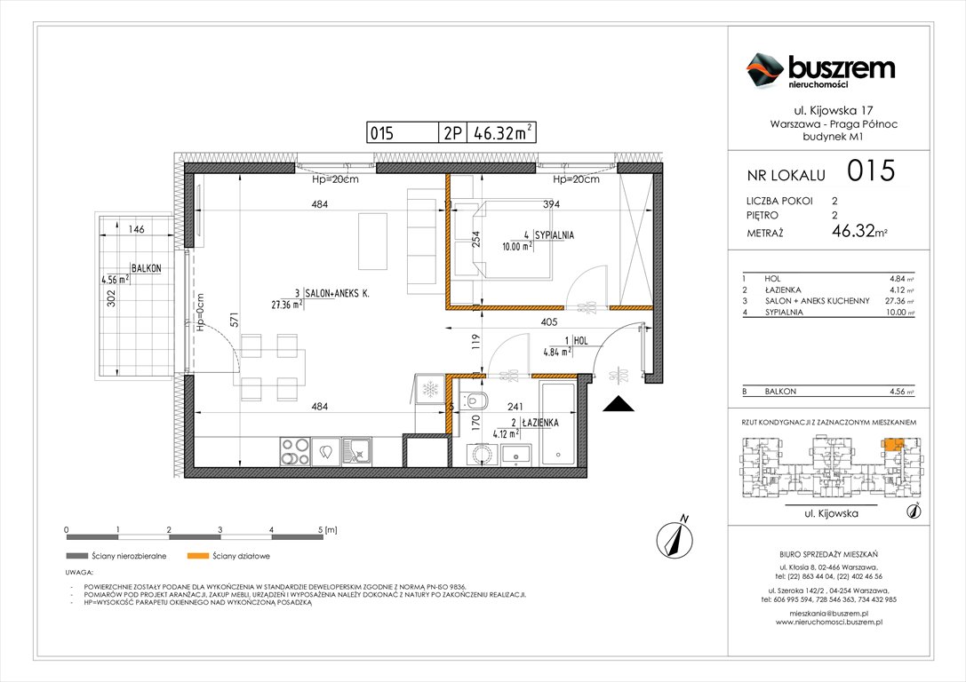 Nowe mieszkanie dwupokojowe Kijowska 17 Warszawa, Praga Północ, Kijowska 17  46m2 Foto 1