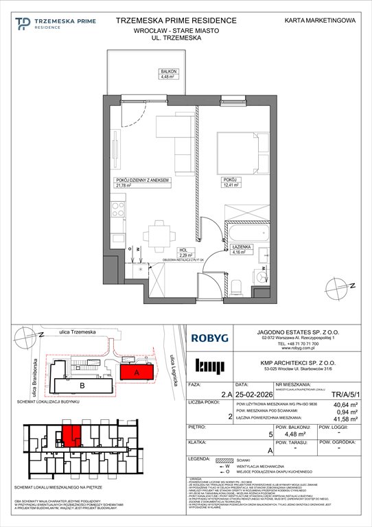 Nowe mieszkanie dwupokojowe Trzemeska Prime Residence Wrocław, Stare Miasto, Trzemeska  41m2 Foto 1