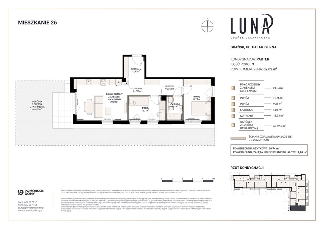 Nowe mieszkanie trzypokojowe Luna Gdańsk, Galaktyczna  61m2 Foto 1