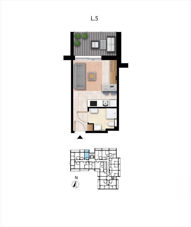 Nowa kawalerka Sunset Resort Grzybowo, Nadmorska 98 -106  23m2 Foto 1