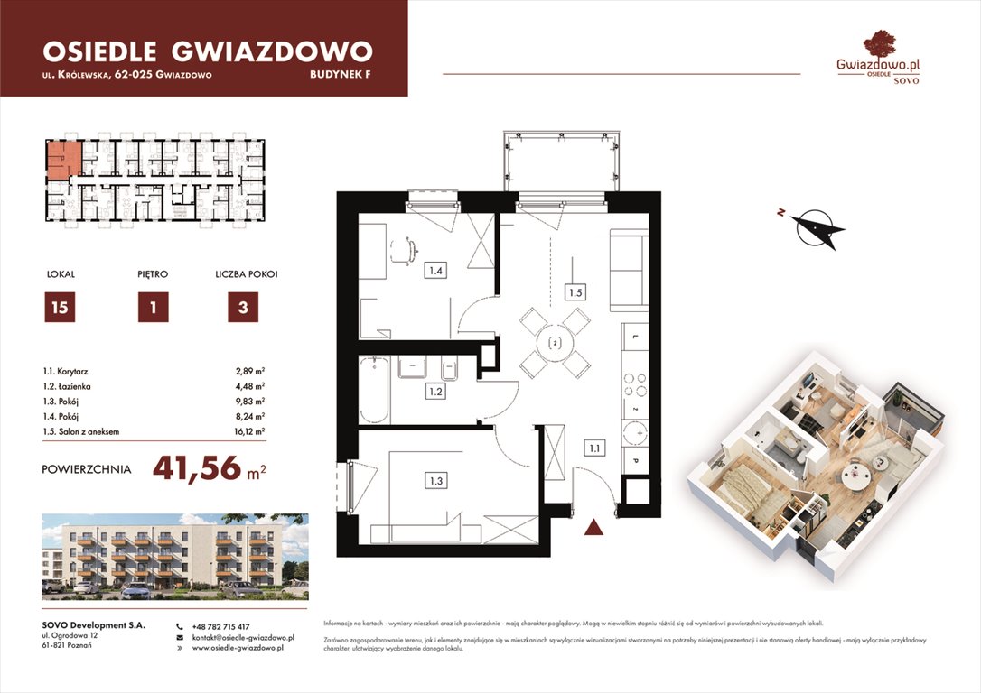 Nowe mieszkanie trzypokojowe Osiedle Gwiazdowo Gwiazdowo, Mikołaja Kopernika 4  42m2 Foto 1