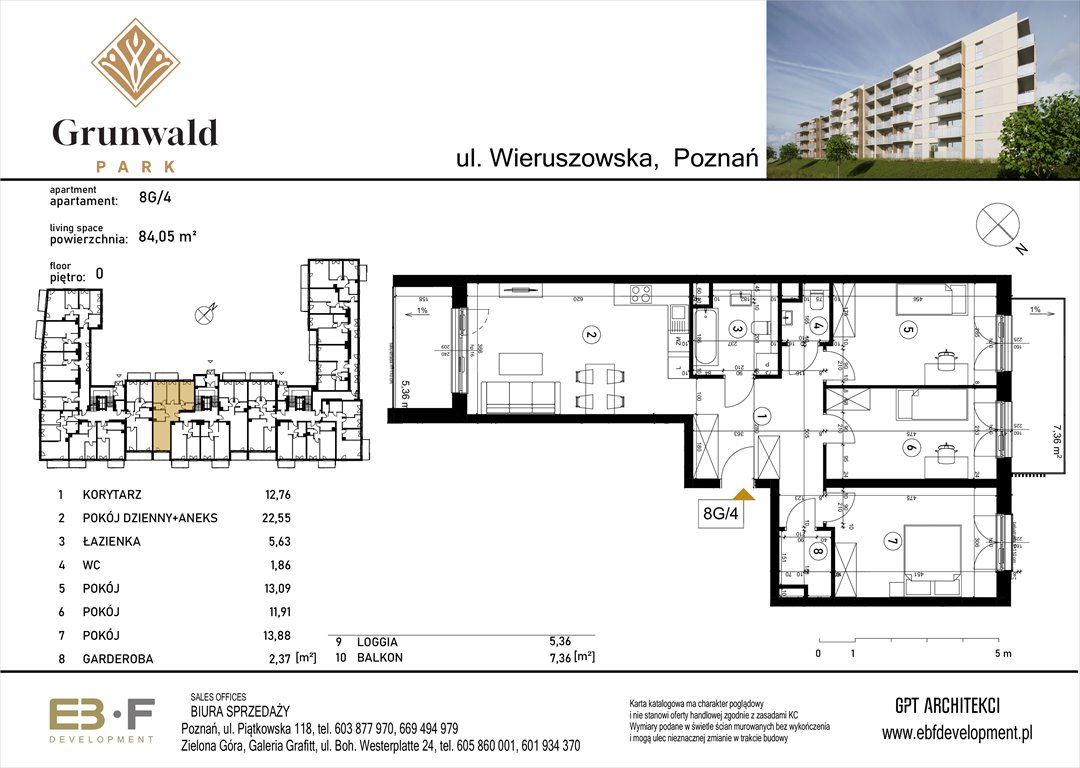 Nowe mieszkanie czteropokojowe  Grunwald Park - ul. Wieruszowska 8 Poznań, Grunwald, Wieruszowska 8  84m2 Foto 1