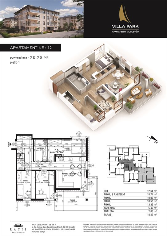 Nowe mieszkanie Villa Park - Etap II Augustów, Wypoczynkowa  73m2 Foto 1