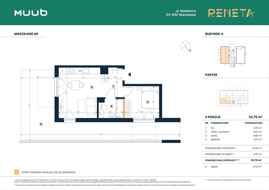 Nowe mieszkanie dwupokojowe RENETA Warszawa, Włochy, Nasienna 11  34m2 Foto 1