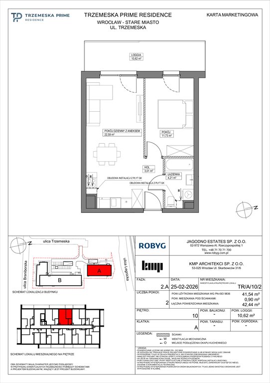Nowe mieszkanie dwupokojowe Trzemeska Prime Residence Wrocław, Stare Miasto, Trzemeska  42m2 Foto 1