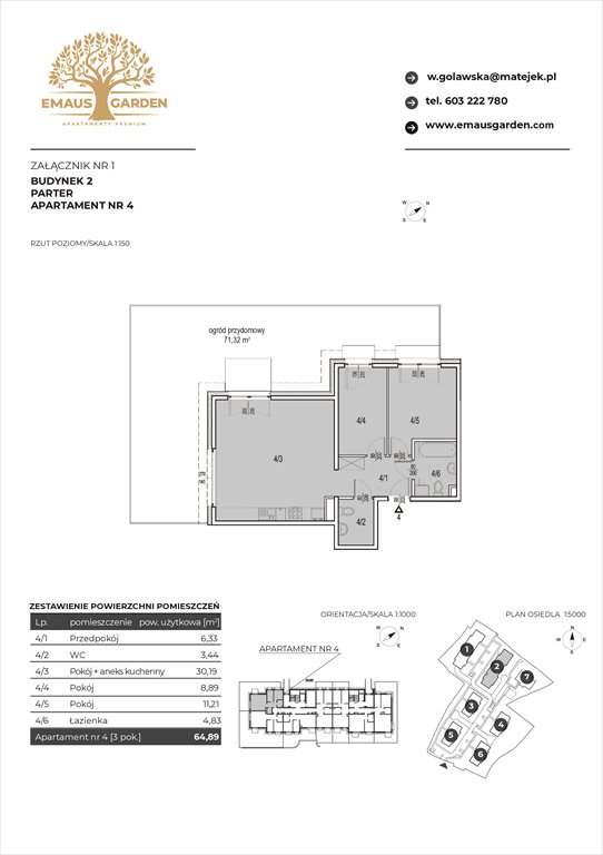 Nowe mieszkanie trzypokojowe EMAUS GARDEN Kraków, Zwierzyniec, Borowego  35  65m2 Foto 1