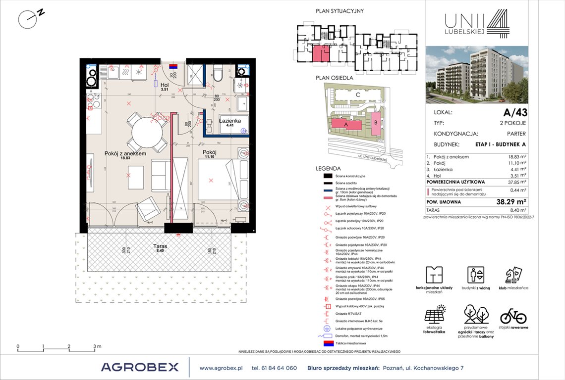 Nowe mieszkanie dwupokojowe Unii Lubelskiej 4 Poznań, Unii Lubelskiej 4  38m2 Foto 1