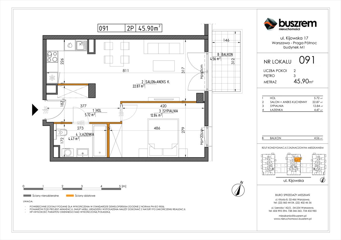 Nowe mieszkanie dwupokojowe Kijowska 17 Warszawa, Praga Północ, Kijowska 17  46m2 Foto 1