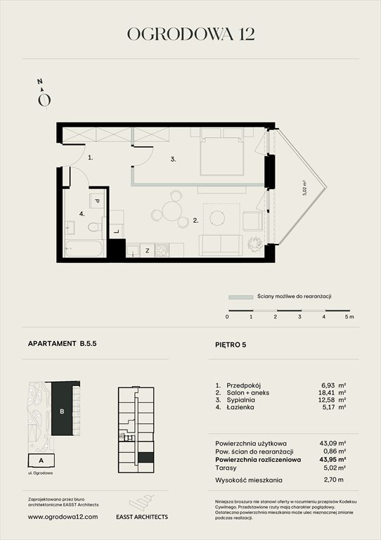 Nowe mieszkanie Apartamentowiec Ogrodowa 12 Poznań, Ogrodowa 12  44m2 Foto 1