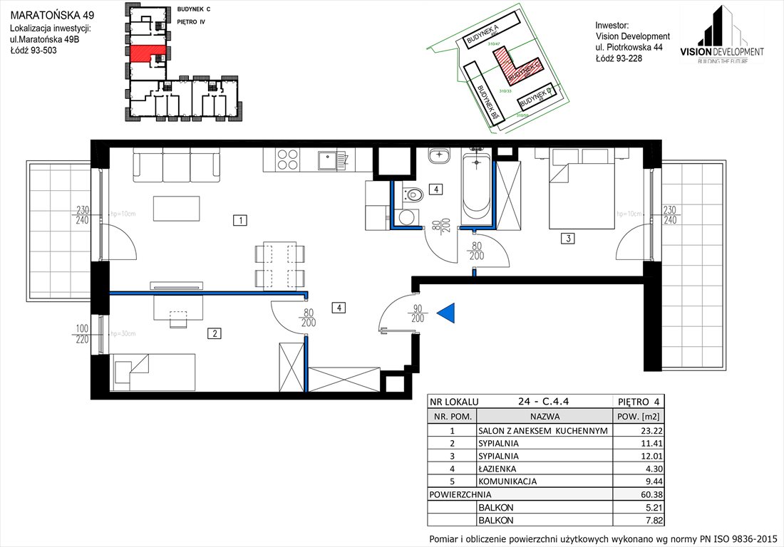 mieszkanie na sprzedaż 60m2 mieszkanie Łódź, Retkinia, Maratońska 49C