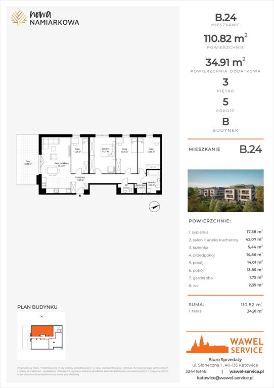 mieszkanie na sprzedaż 111m2 mieszkanie Będzin, Gzichów, Namiarkowa 15F