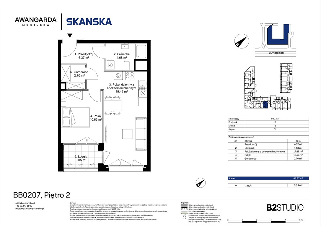 Nowe mieszkanie dwupokojowe Awangarda Mogilska Kraków, Prądnik Czerwony, Mogilska 126  44m2 Foto 1