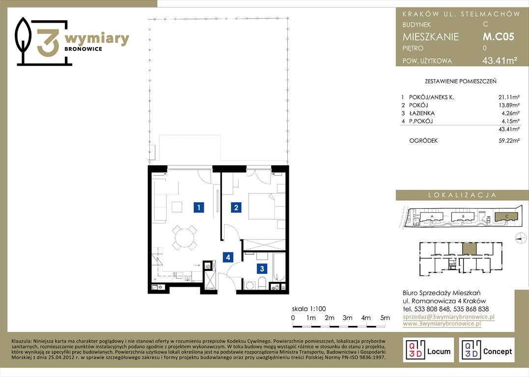 Nowe mieszkanie dwupokojowe 3 Wymiary Bronowice Kraków, Bronowice Wielkie, Stelmachów  43m2 Foto 1
