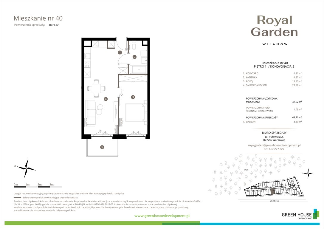 Nowe mieszkanie dwupokojowe Royal Garden Wilanów Warszawa, Wilanów, Zdrowa 2  48m2 Foto 1