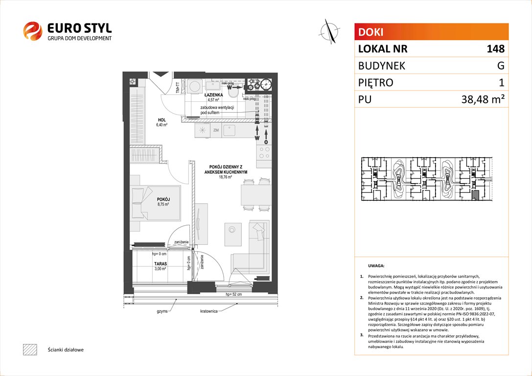 Nowe mieszkanie dwupokojowe DOKI LIVING Gdańsk, Śródmieście, ks. Jerzego Popiełuszki/Rybaki Górne  38m2 Foto 1