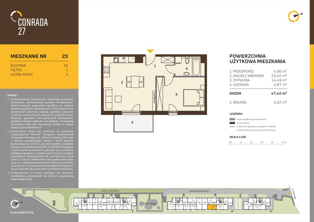 Nowe mieszkanie dwupokojowe CONRADA 27 Kraków, Prądnik Biały, Conrada 27  47m2 Foto 1