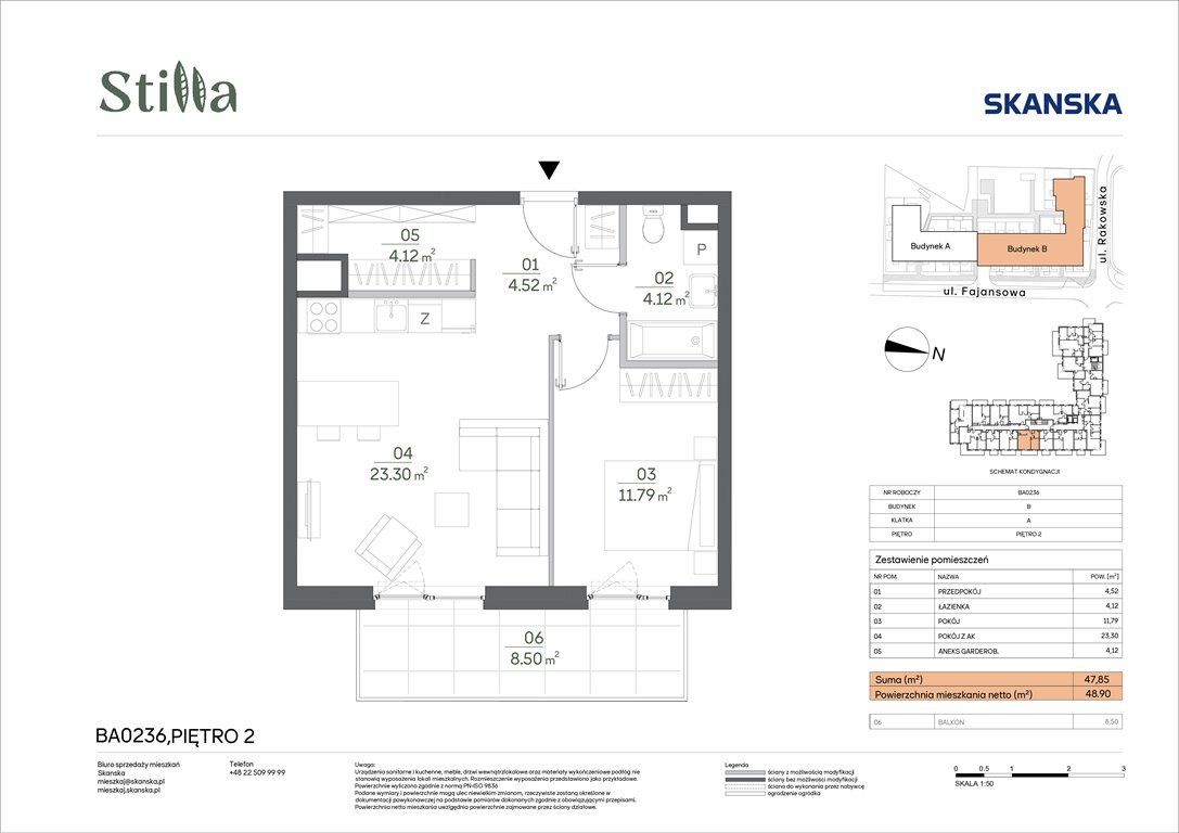 Nowe mieszkanie dwupokojowe Stilla Warszawa, Fajansowa 5  48m2 Foto 1