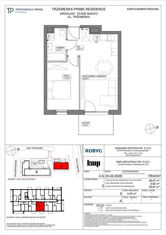 Nowe mieszkanie dwupokojowe Trzemeska Prime Residence Wrocław, Stare Miasto, Trzemeska  39m2 Foto 1