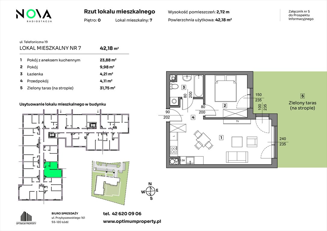 Nowe mieszkanie dwupokojowe NOVA RADIOSTACJA  Łódź, Śródmieście, ul. Telefoniczna 19  42m2 Foto 1