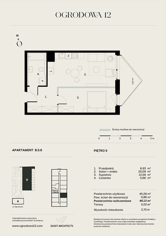 Nowe mieszkanie Apartamentowiec Ogrodowa 12 Poznań, Ogrodowa 12  46m2 Foto 1