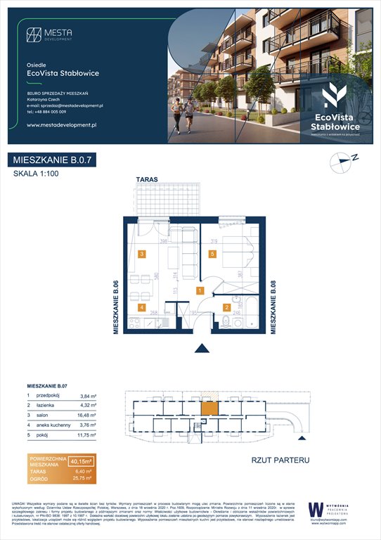 Nowe mieszkanie dwupokojowe Eco Vista Stabłowice Wrocław, Fabryczna, Łomnicka 8  40m2 Foto 1