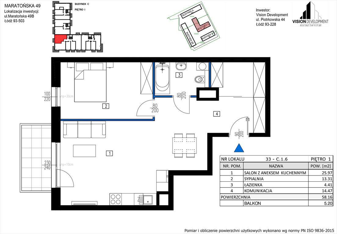 Nowe mieszkanie dwupokojowe Maratońska 49 Nowa Retkinia  Łódź, Retkinia, Maratońska 49C  58m2 Foto 1