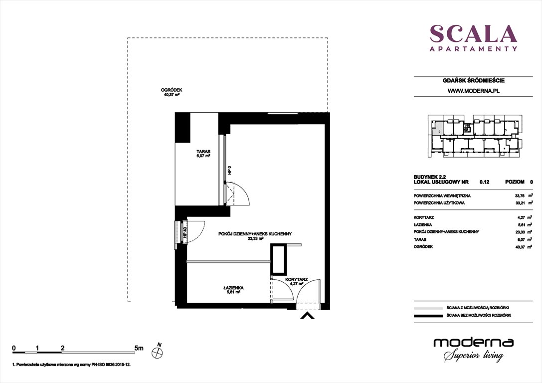 Nowa kawalerka Scala Gdańsk, ul. Łąkowa 60  34m2 Foto 1