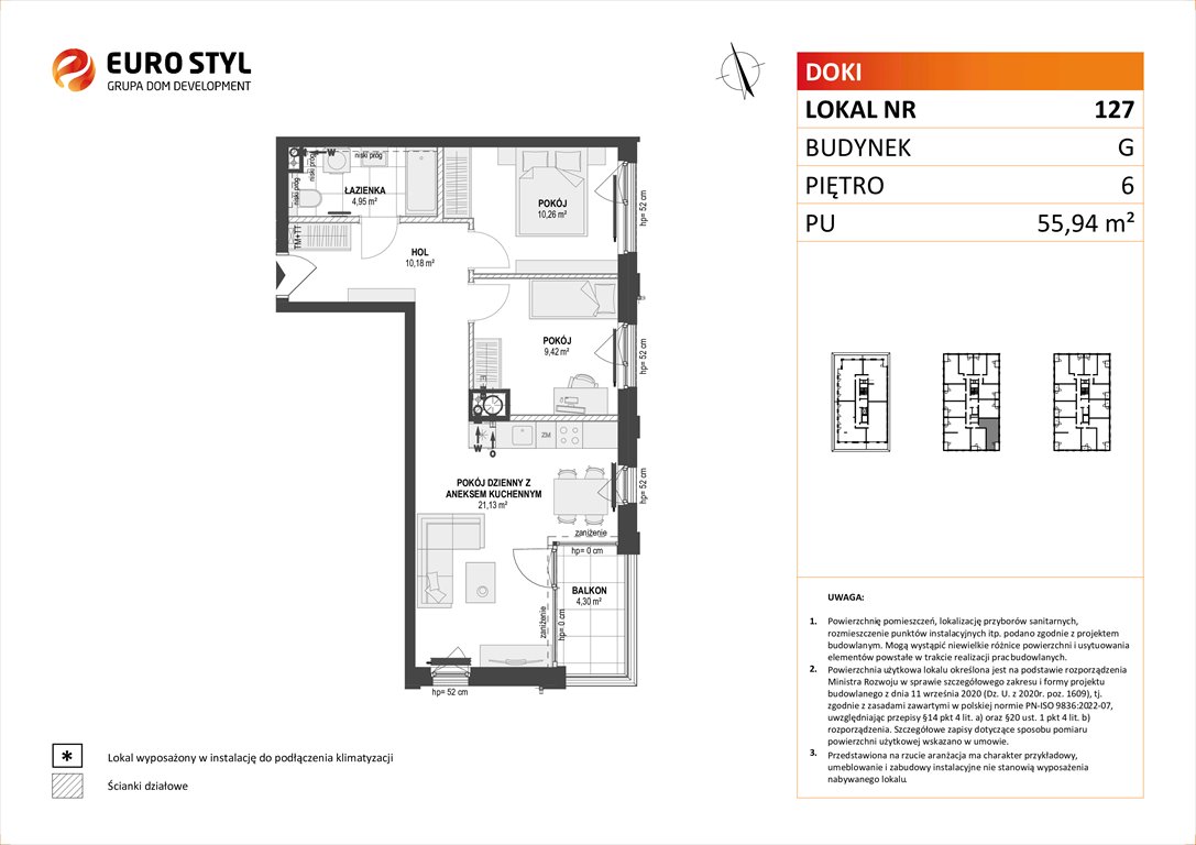 Nowe mieszkanie trzypokojowe DOKI LIVING Gdańsk, Śródmieście, ks. Jerzego Popiełuszki/Rybaki Górne  56m2 Foto 1