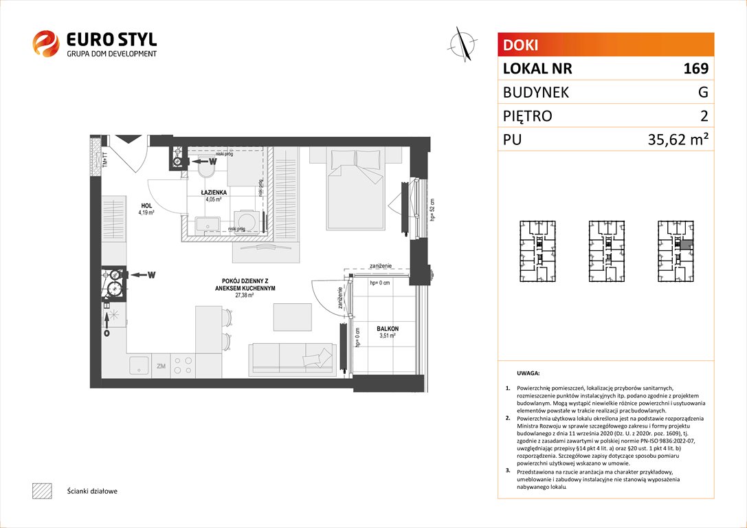 Nowa kawalerka DOKI LIVING Gdańsk, Śródmieście, ks. Jerzego Popiełuszki/Rybaki Górne  36m2 Foto 1