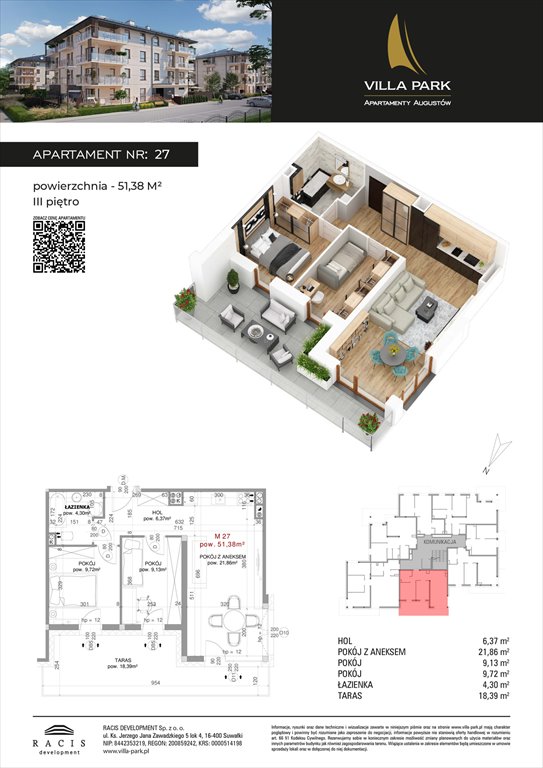 Nowe mieszkanie Villa Park - Bud D Augustów, Wypoczynkowa  51m2 Foto 1