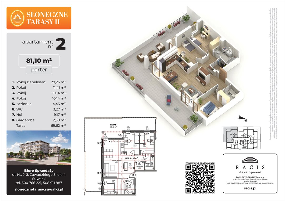 Nowe mieszkanie Słoneczne Tarasy II Suwałki, ul. Sportowa  81m2 Foto 1