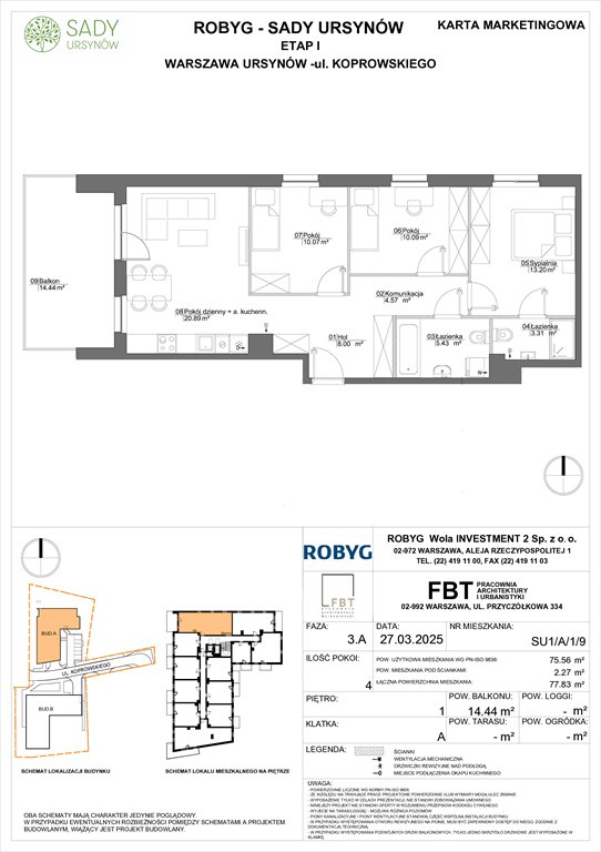 Nowe mieszkanie czteropokojowe  Sady Ursynów Warszawa, Koprowskiego  76m2 Foto 1