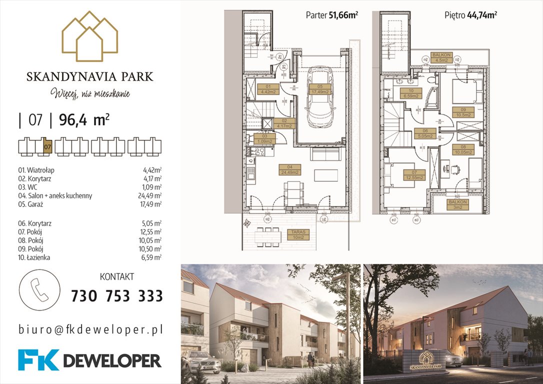 Nowe mieszkanie czteropokojowe  SKANDYNAVIA PARK Osielsko, Krzywa  96m2 Foto 1