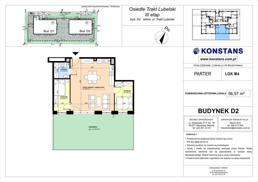 Nowe mieszkanie trzypokojowe TRAKT LUBELSKI Etap III Warszawa, Wawer, Trakt Lubelski 181 C i 181 D  57m2 Foto 1