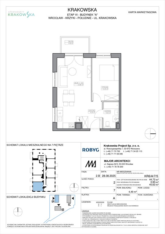 Nowe mieszkanie dwupokojowe Apartamenty Krakowska Wrocław, Krzyki, Krakowska 112  45m2 Foto 1